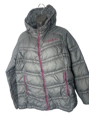 Kuiu women’s xl super down ultra Hooded Puffer hunting Jacket phantom